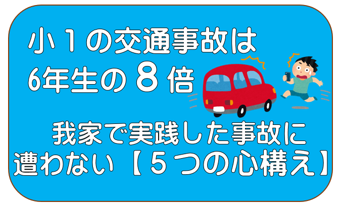 小学１年生の歩行中の死者数は６年生の８倍 我家で実践した交通事故から身を守る ５つの方法 江戸ライフ